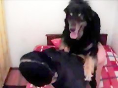 School girl and her animal